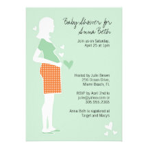 Baby Shower Invite with Mum Silhouette