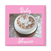 Baby Shower Leopard Print Fridge Magnet