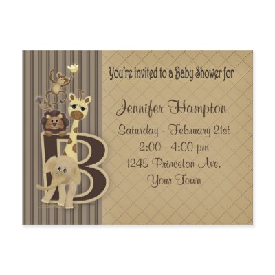Baby Shower Safari in Browns Post Card by mybabybundles