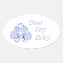Baby Shower Stickers.Dont Say Baby,