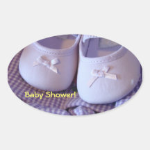 Baby Shower stickers Lavender Girls Shoes