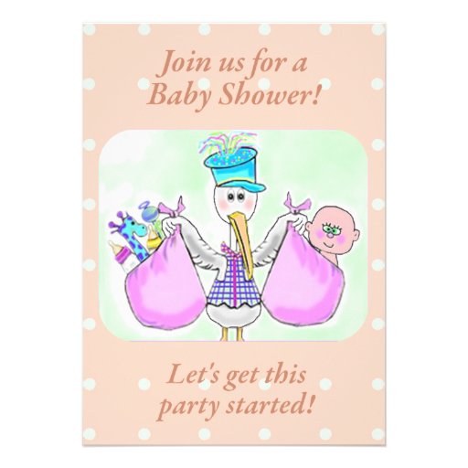 Baby Shower Stork Invitations template