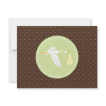 Baby Shower Stork Registry Card - Brown and Green Custom Announcement