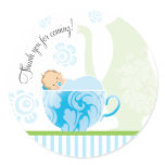 Baby Shower Tea Party Favour Sticker  |  Boy