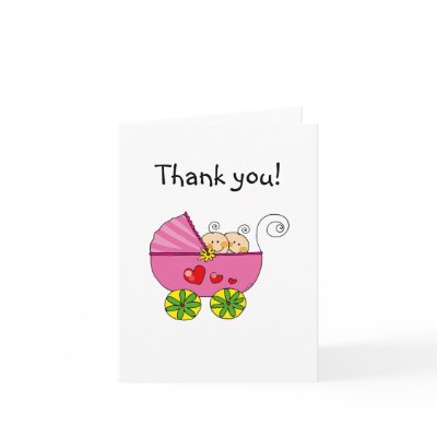 Baby shower twin girls thank you by jsoh