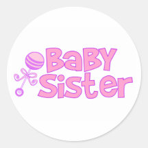 Baby Sister Round Sticker
