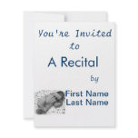 Baby Sleeping With Flowered Background BW Personalized Invite