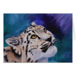 Baby Snow Leopard Blank Card