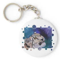 Baby Snow Leopard Bubbles Keychain