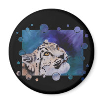 Baby Snow Leopard Bubbles Magnet