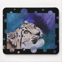 Baby Snow Leopard Bubbles Mousepad