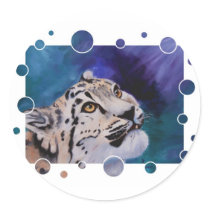 Baby Snow Leopard Bubbles Sticker