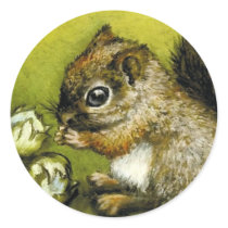 Baby squirrel and hazelnuts sticker