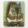 Baby squirrel and mushrooms mouse mats