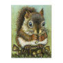 Baby squirrel and mushrooms postcard
