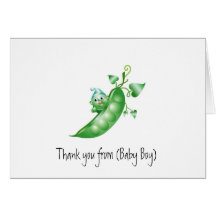 Baby Stationery/Thank You Card-Boy Pea in a Pod