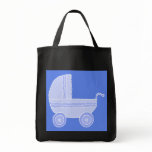 Baby Stroller. Light Blue on Mid Blue. Custom bags
