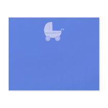 Baby Stroller. Light Blue on Mid Blue. Full Color Flyer