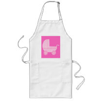 Baby Stroller. Light Pink and Bright Pink. Aprons