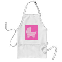 Baby Stroller. Light Pink and Bright Pink. Apron