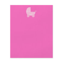 Baby Stroller. Light Pink and Bright Pink. Personalized Flyer
