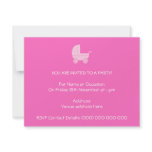 Baby Stroller. Light Pink and Bright Pink. Announcement