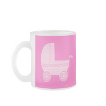 Baby Stroller. Light Pink and Bright Pink. Mugs
