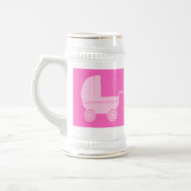 Baby Stroller. Light Pink and Bright Pink. Mugs