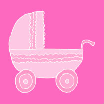 Baby Stroller. Light Pink and Bright Pink. Photo Sculptures