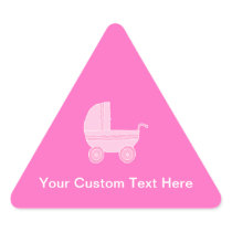 Baby Stroller. Light Pink and Bright Pink. Sticker