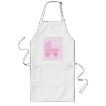 Baby Stroller. Light Pink on Pink Gingham. Aprons