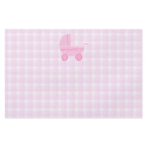 Baby Stroller. Light Pink on Pink Gingham. Flyers