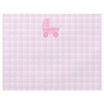 Baby Stroller. Light Pink on Pink Gingham. Flyer