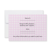 Baby Stroller. Light Pink on Pink Gingham. Announcement