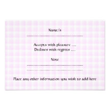Baby Stroller. Light Pink on Pink Gingham. Custom Invitation