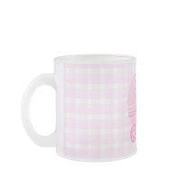 Baby Stroller. Light Pink on Pink Gingham. Coffee Mugs