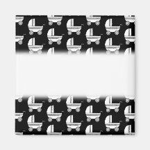 Baby Stroller Pattern in Black and White. Magnet