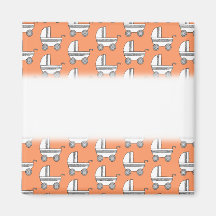Baby Stroller Pattern on Orange. Refrigerator Magnets