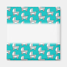 Baby Stroller Pattern on Teal. Refrigerator Magnet