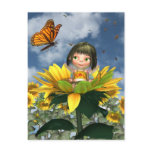 Baby Sunflower Fairy with Summer Background