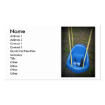 Baby swing on swingset, blue with yellow ropes business card templates