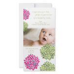 Baby Thank You Hot Pink & Green Blooms