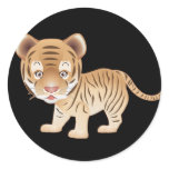 Baby Tiger Round Stickers