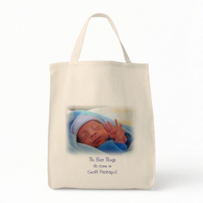 Baby Totes Best Things do come in Small Packages Canvas Bag by Basleeartprintgifts