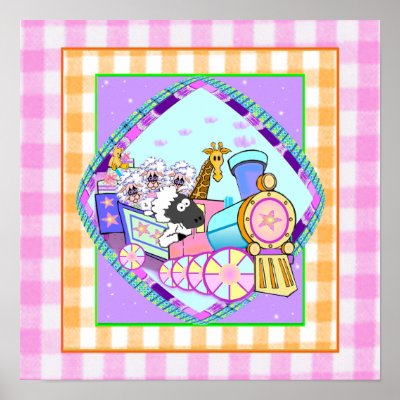 Baby Train Wall Decor Print by Castleinc