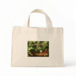 Baby Tree Frog in Bonsai plant with text Tote Bag