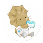 Baby Triceratops Round Stickers