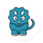 Baby Triceratops Round Stickers