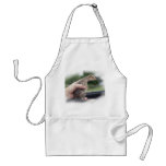 Baby turkey chick being held by a hand aprons