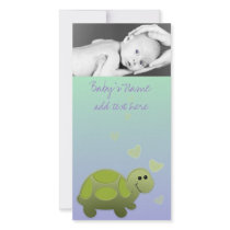 Baby Turtle Announcment Picture Card